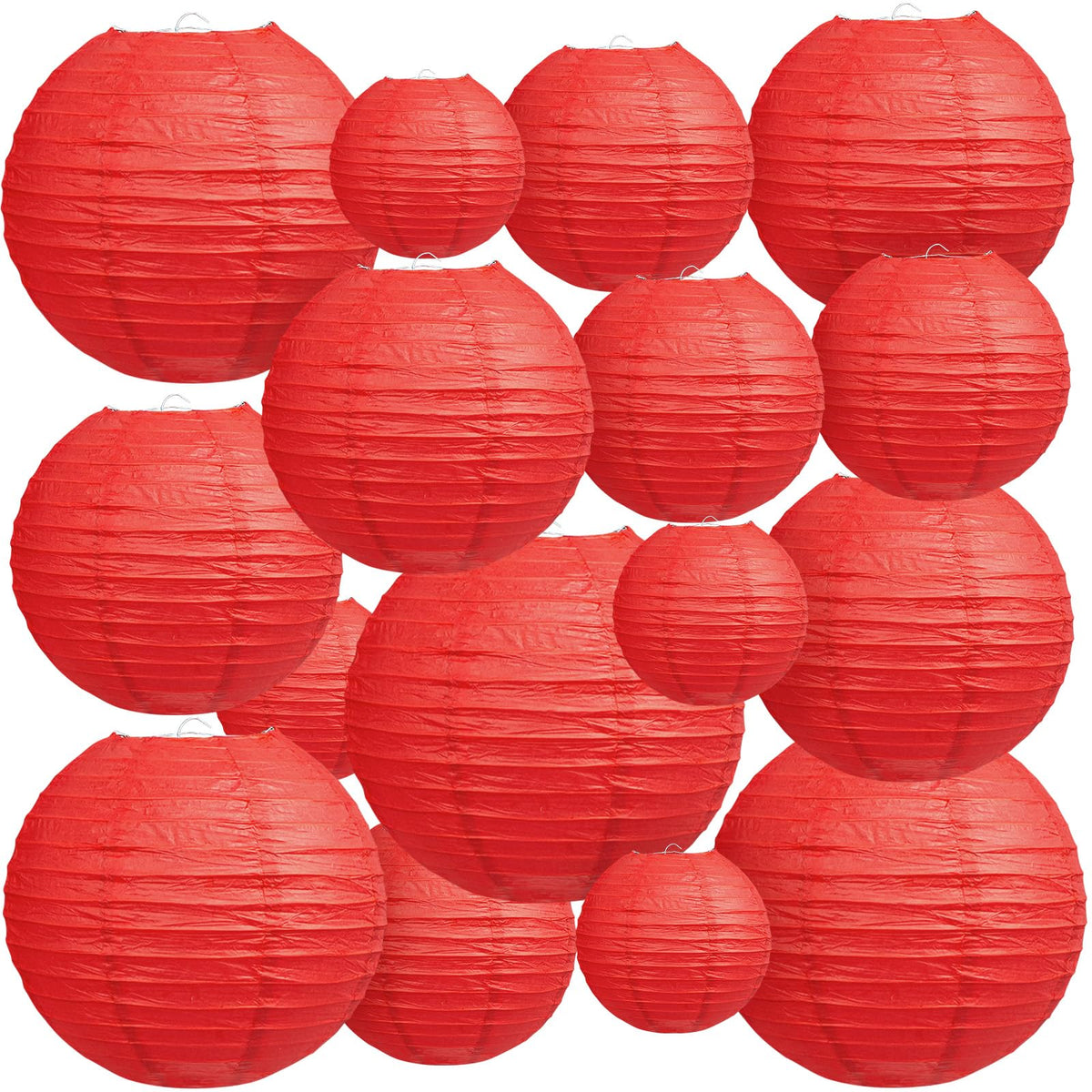 Dimhut 12-inch red paper lanterns create a bold focal decor for celebrations.