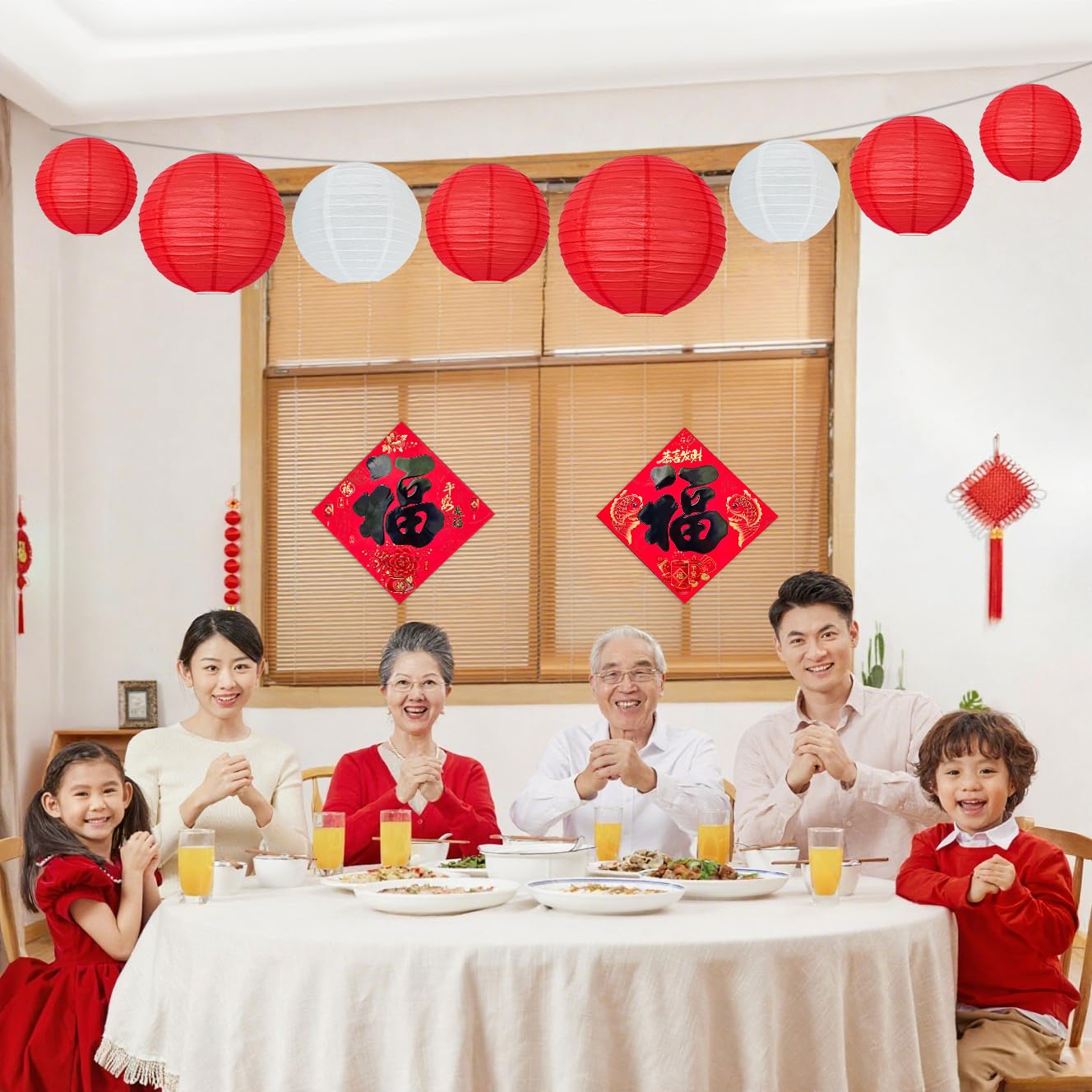 Dimhut red lanterns hanging cluster elevates any event ambiance.