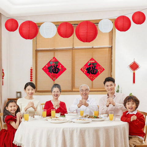 Dimhut red lanterns hanging cluster elevates any event ambiance.