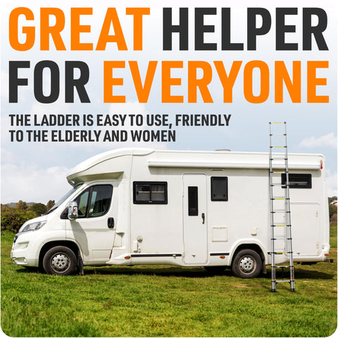 DIMKO ladder features a sturdy carry handle for easy portability.