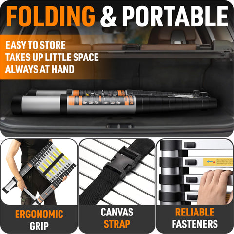 DIMKO compact ladder fits in garages or under beds for quick access.