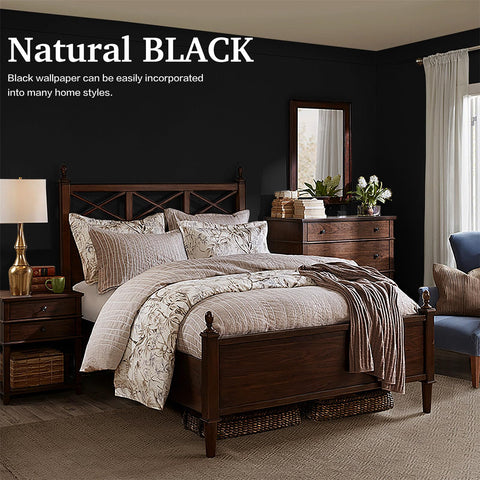 Dimoon bedroom black wall accent creating a chic focal point