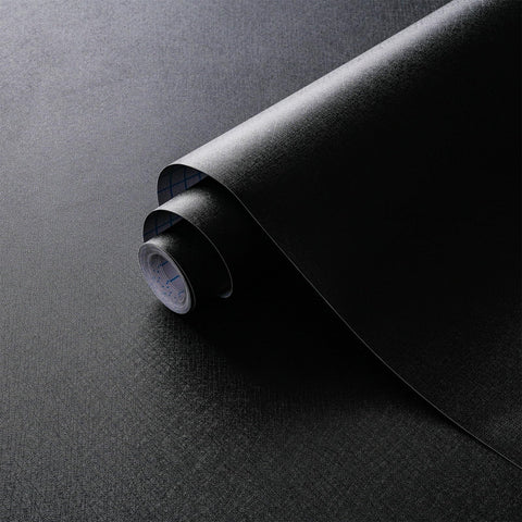 Dimoon black embossed peel-and-stick wallpaper close-up showing texture