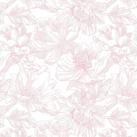 Dimoon floral wallpaper in white and pink for walls and cabinets, easy to refresh spaces.