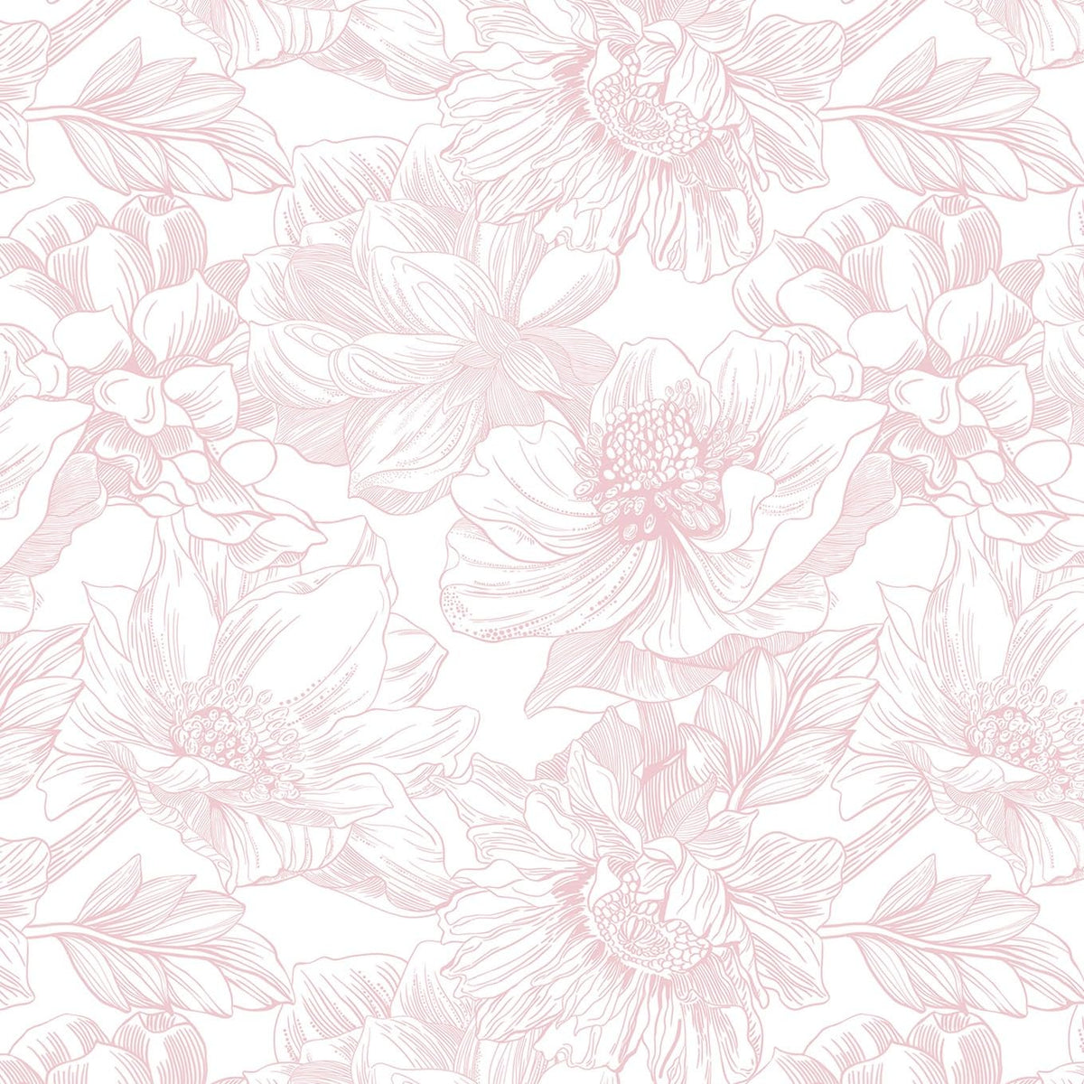 Dimoon white-pink floral wallpaper close-up pattern for accent walls