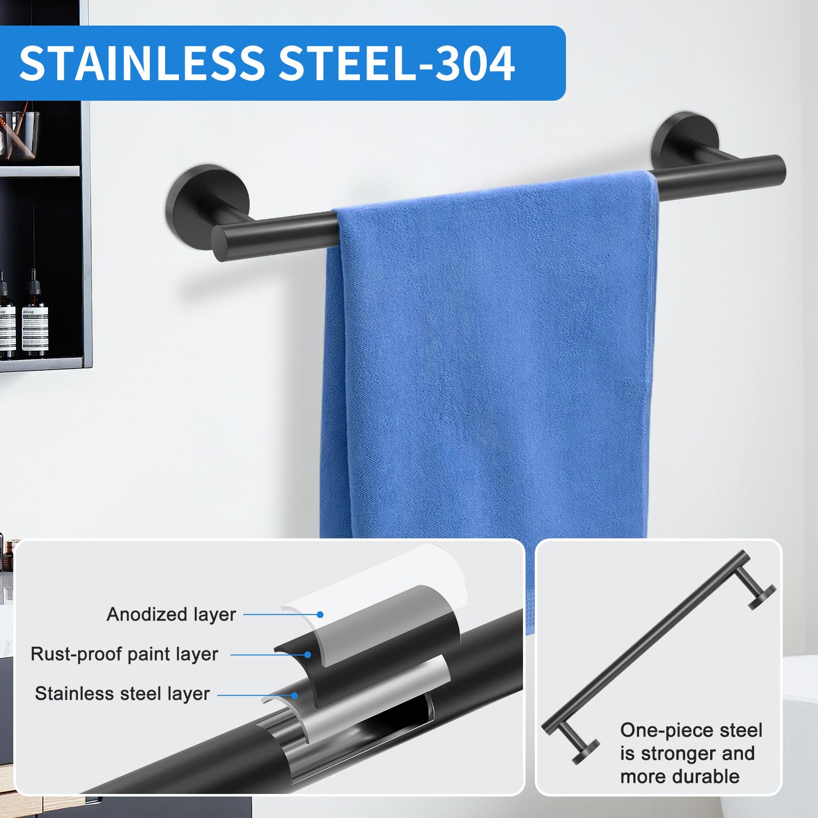 Dimyno adjustable towel ring for versatile bathroom storage