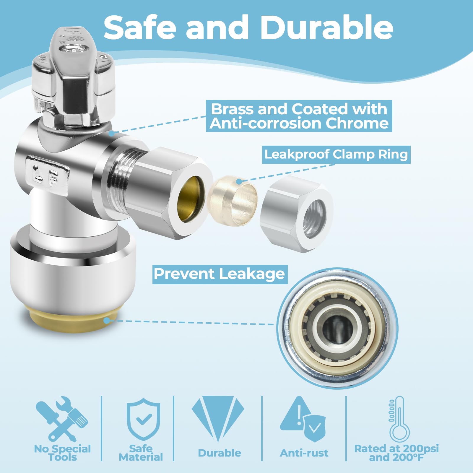 Dingbaayee chrome-plated brass valve emphasizes durability and corrosion resistance