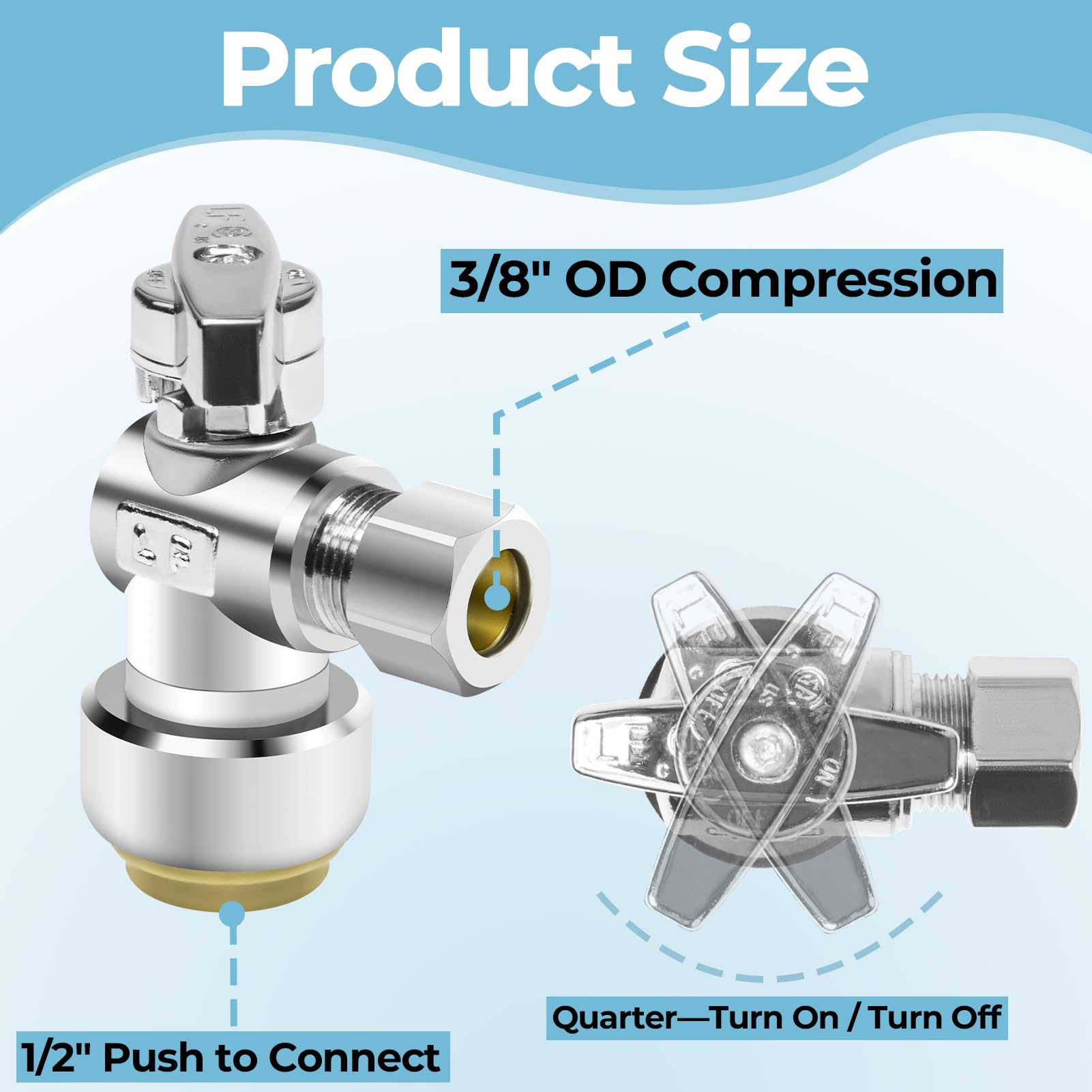 Dingbaayee pushfit assembly valve showing tool-free installation