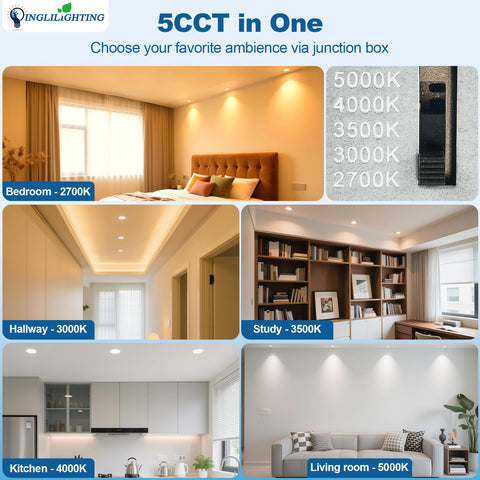 Dimmable DLLT recessed light 6in with 5-100% range for ambience control