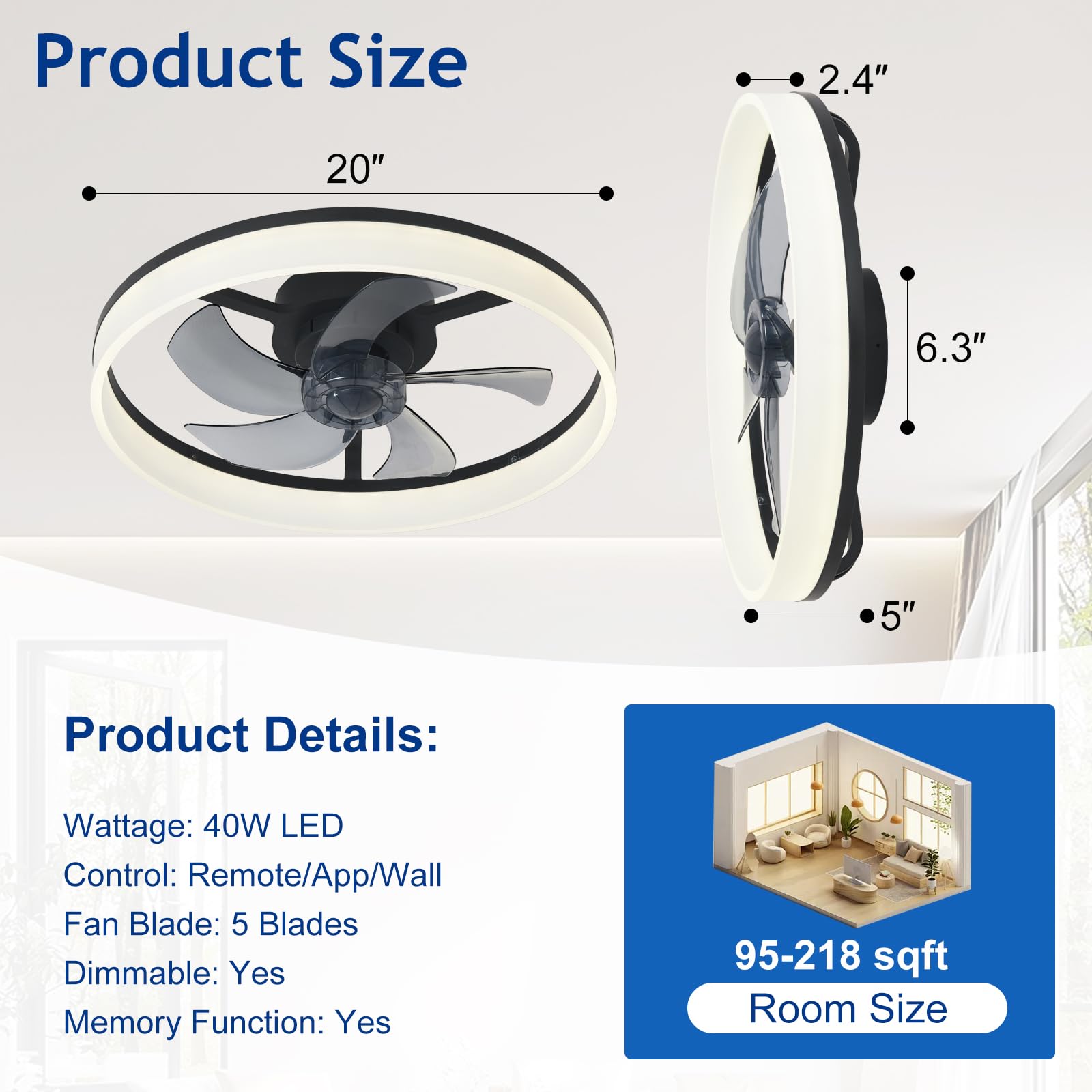 DINGLILIGHTING DLLT quiet DC motor with six speeds for customizable comfort