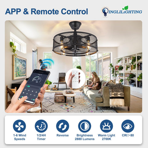 Soft light and quiet DC motor create a peaceful room atmosphere.