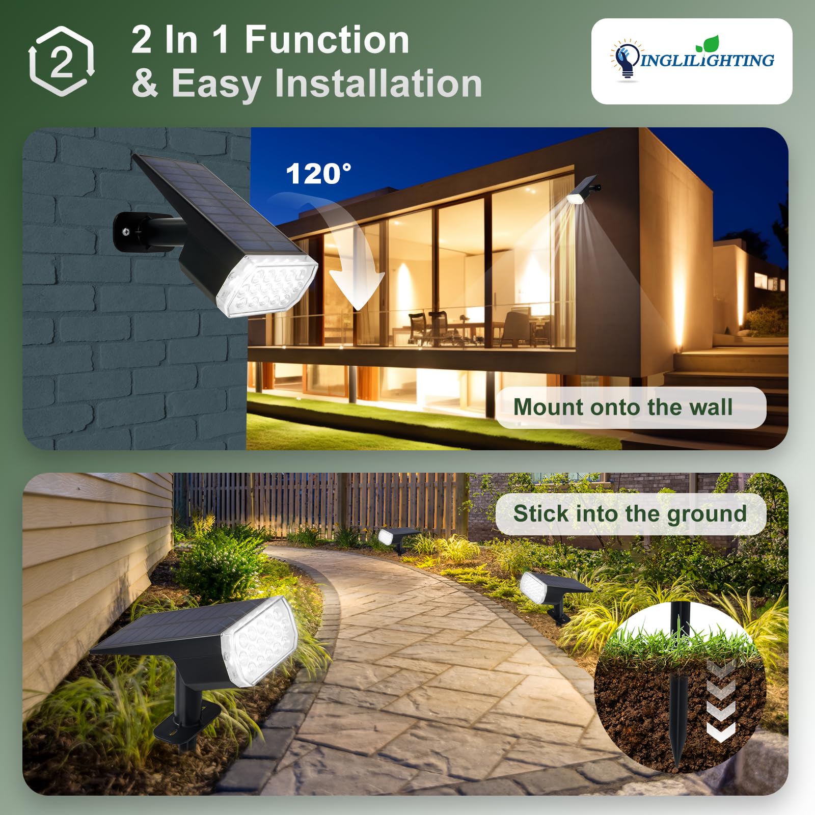 DINGLILIGHTING garden path lights create safe, inviting walkways after dark