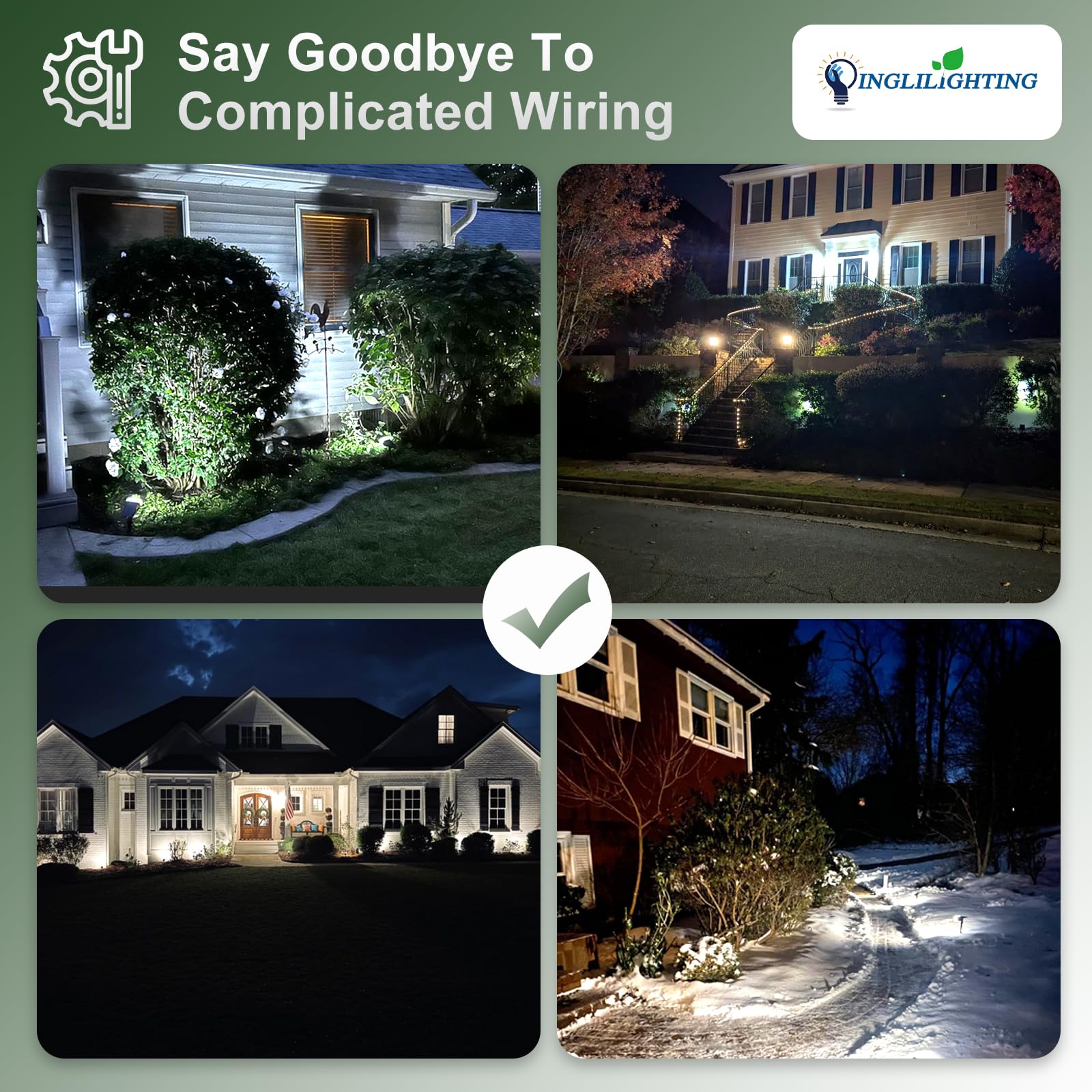 DINGLILIGHTING IP65 waterproof lights withstand rain and snow for year round use