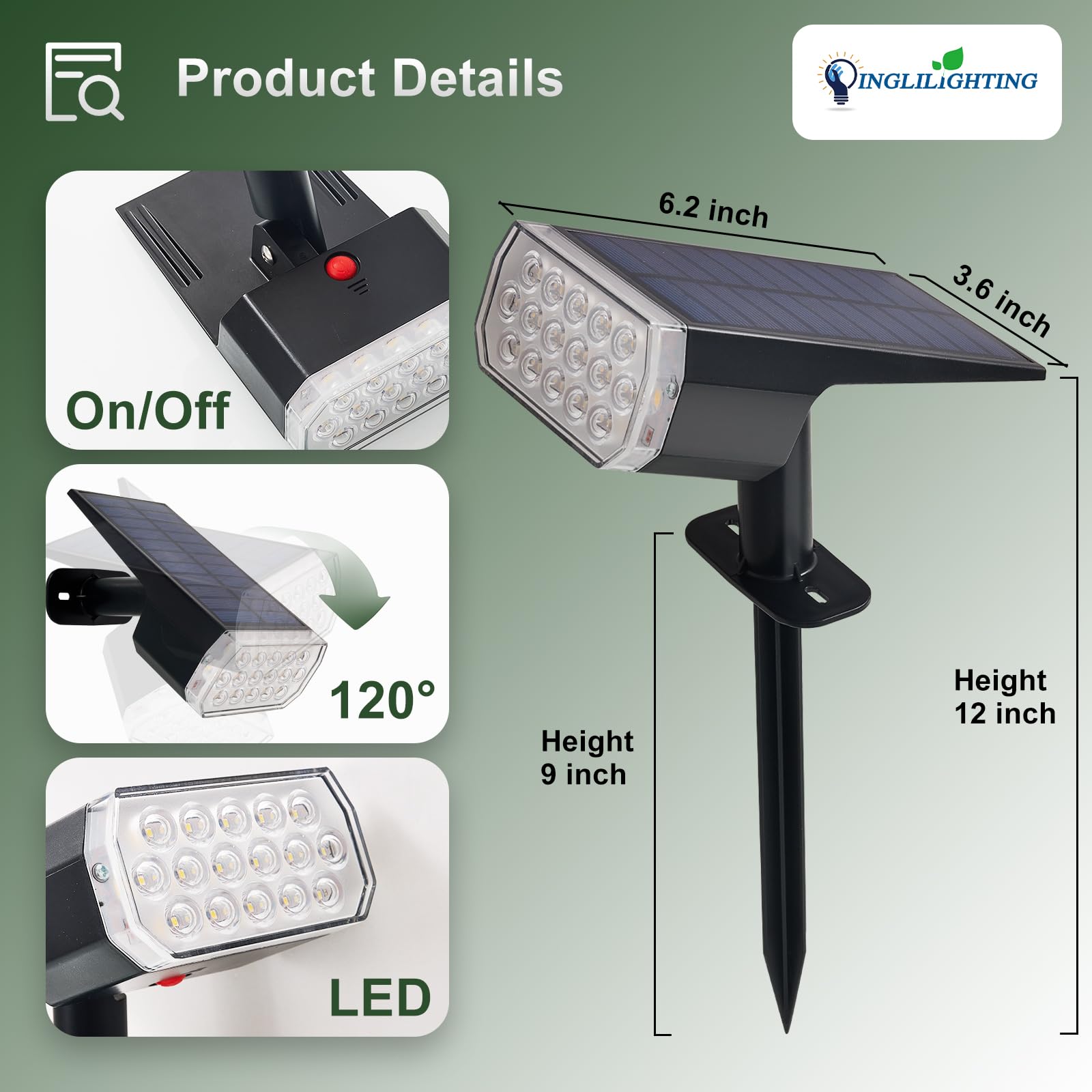 DINGLILIGHTING weatherproof yard light withstands rain and frost for year-round use.