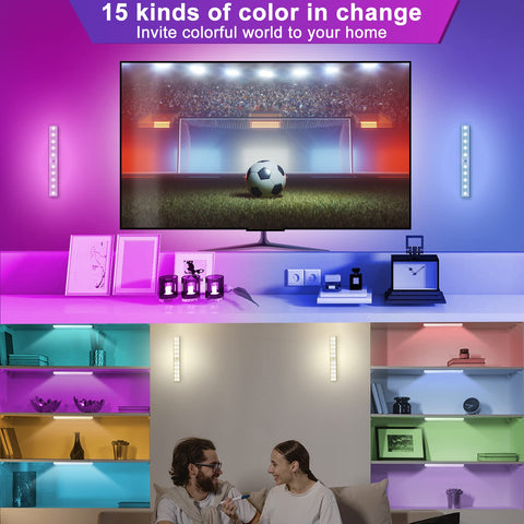 Diomart 48-LED RGB bar adds colorful ambiance to shelves and displays.