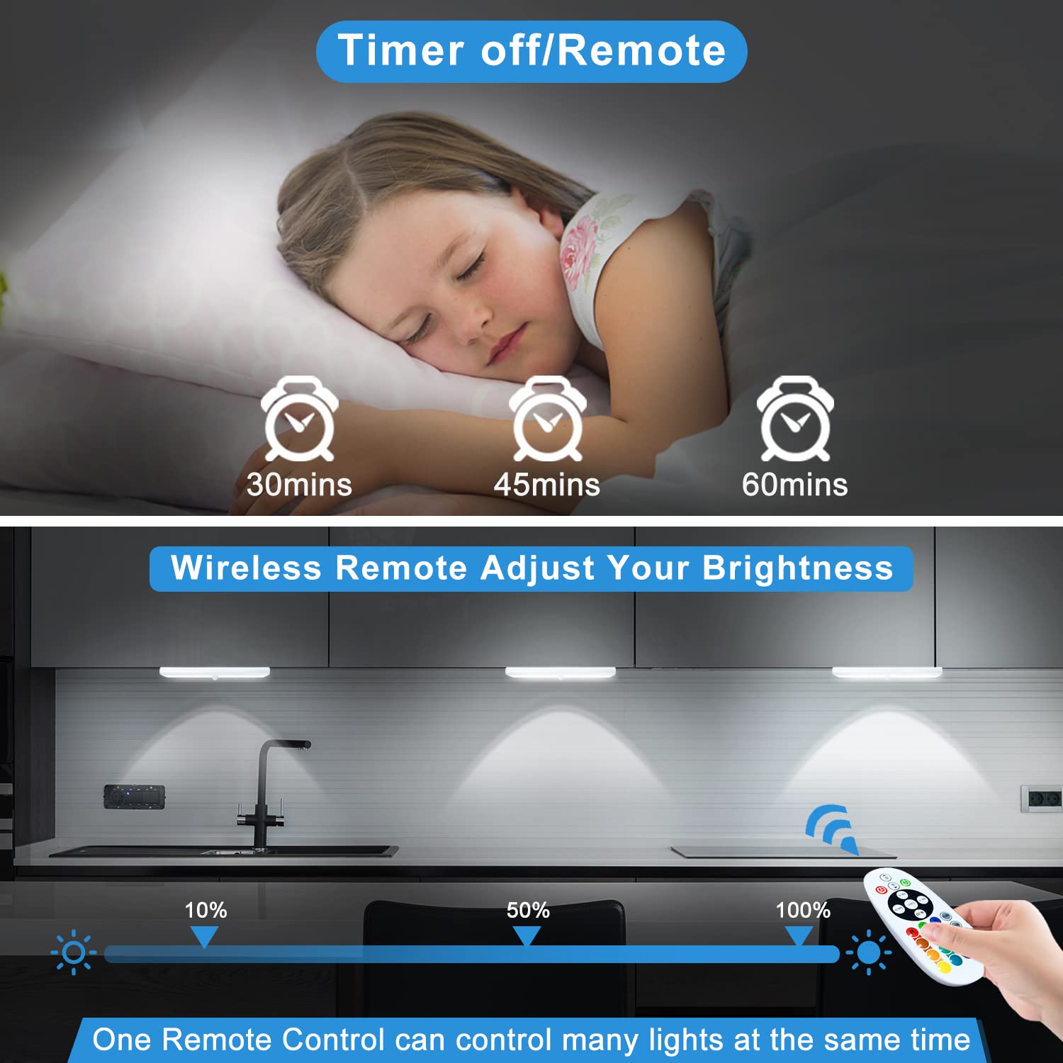 Diomart closet lights with remote simplify wardrobe organization at night.