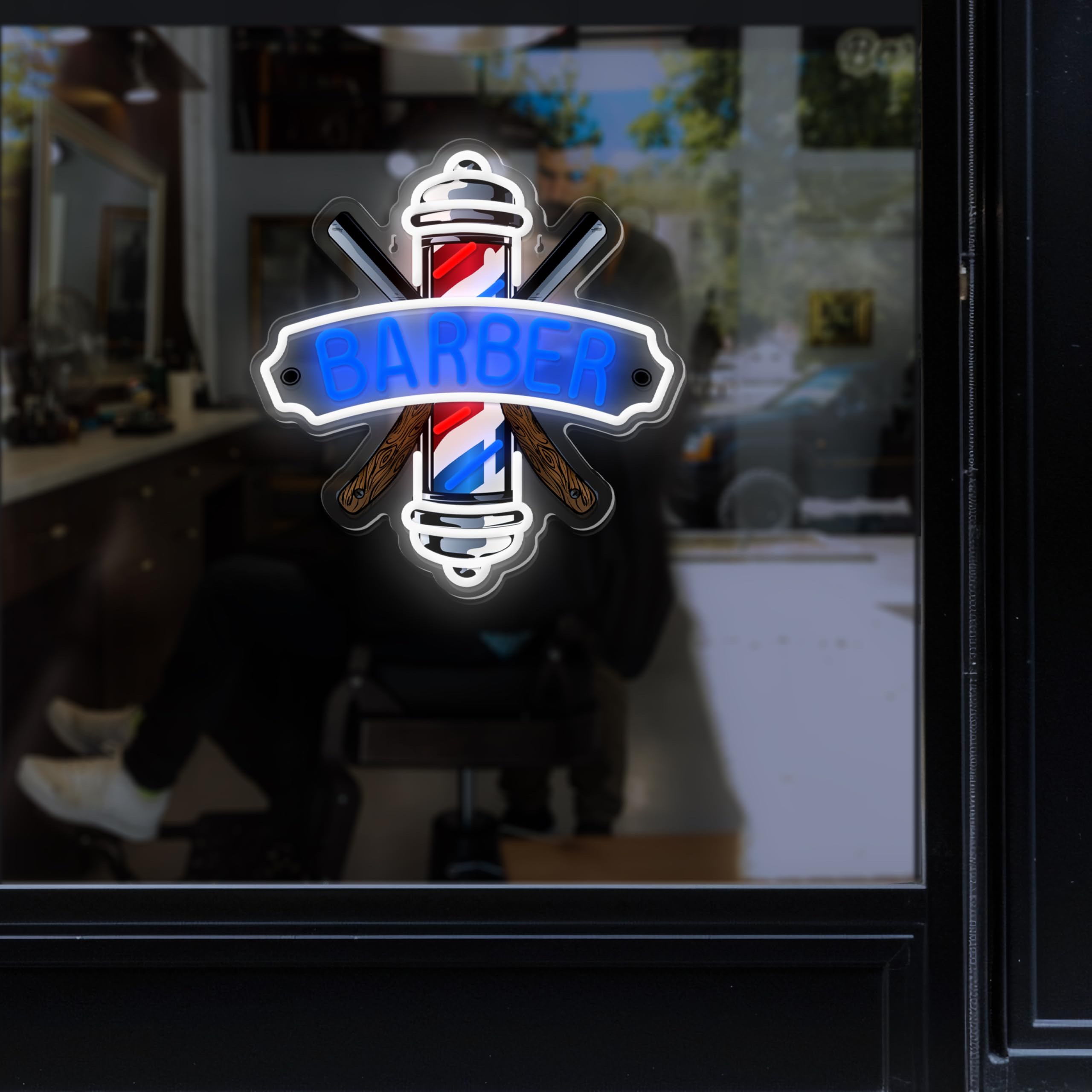 Dipomy Barber Neon Sign safe material reduces heat buildup