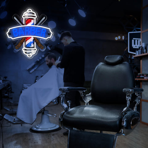Dipomy Barber Neon Sign premium gift for barbers and salons