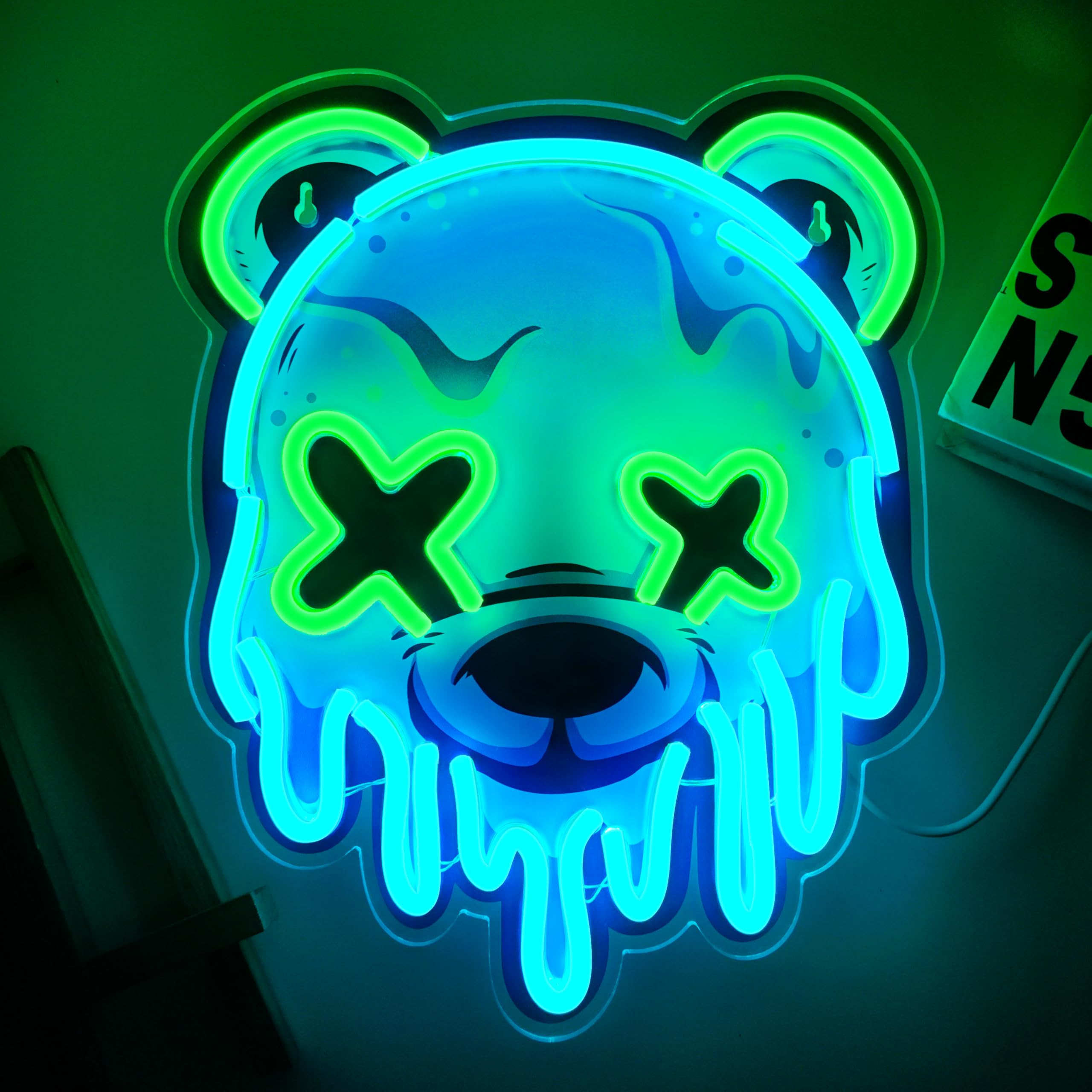 Dipomy Ice Bear neon sign with adjustable brightness for cozy evenings