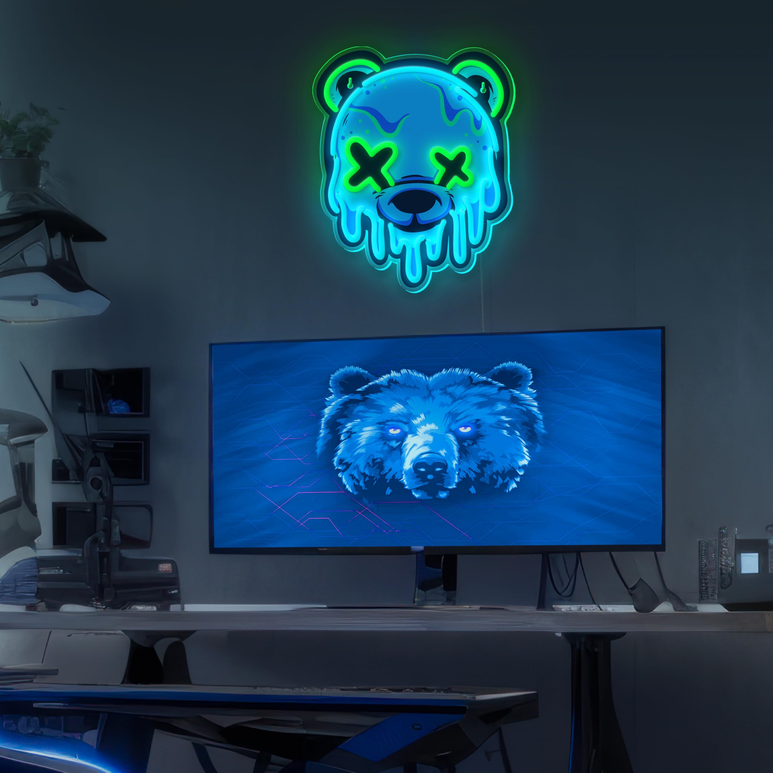 Dipomy Ice Bear neon sign uses durable acrylic and LED lighting