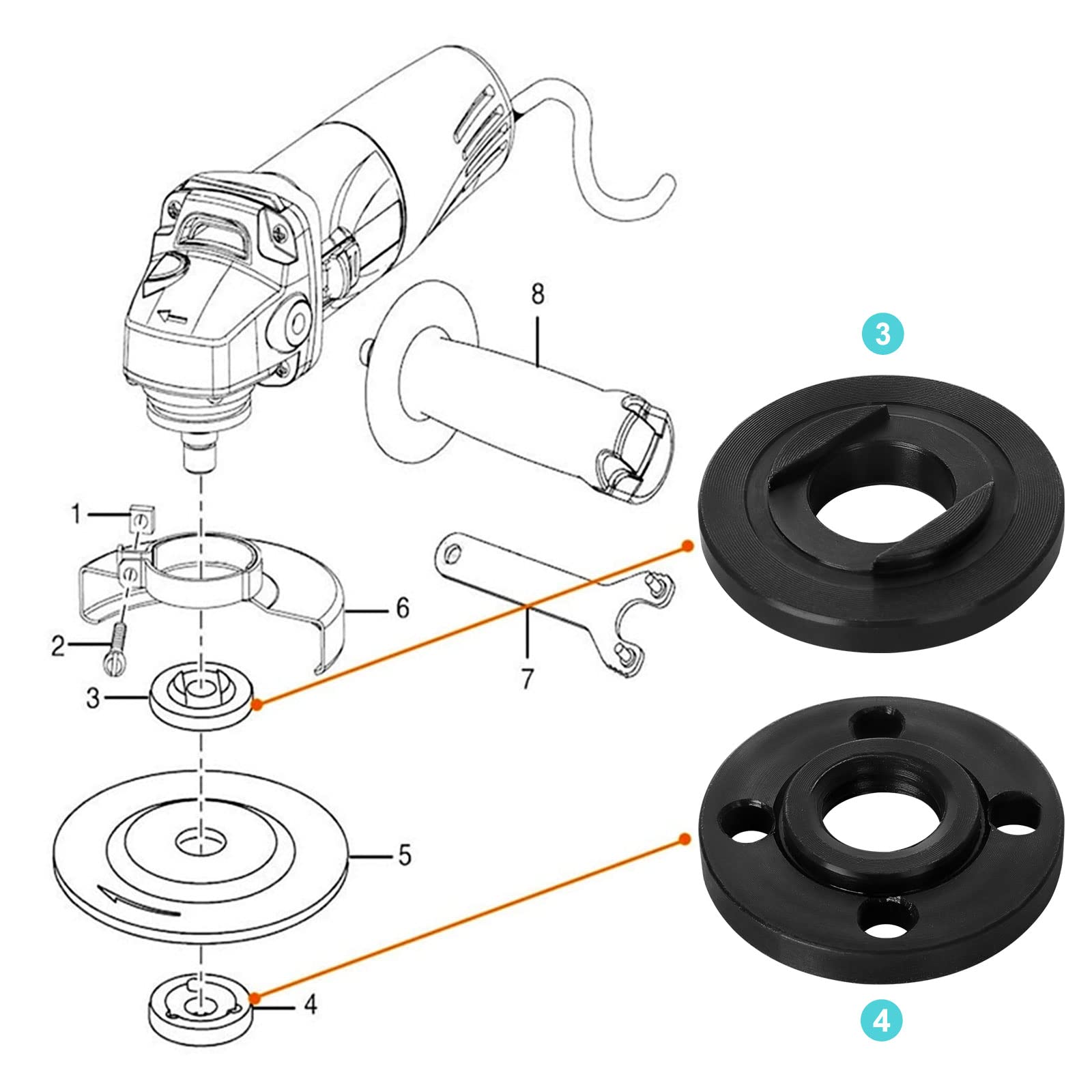 DIRBUY flange-nuts in use illustrate fast, secure setup for daily grinding tasks.