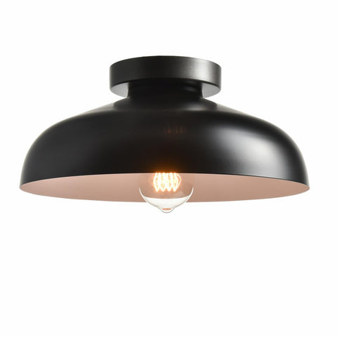 DIRYZON 12-inch industrial ceiling light in black for modern spaces
