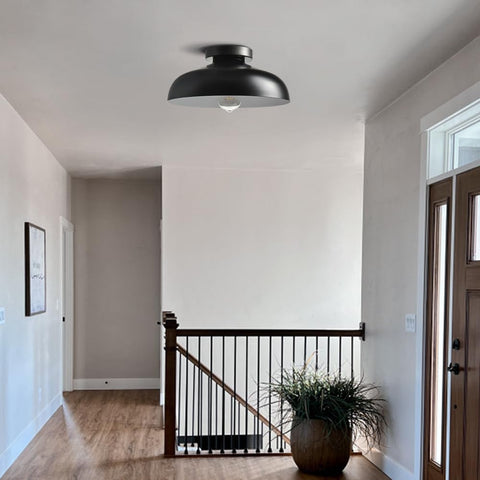 DIRYZON barn shade white interior provides warm, inviting illumination