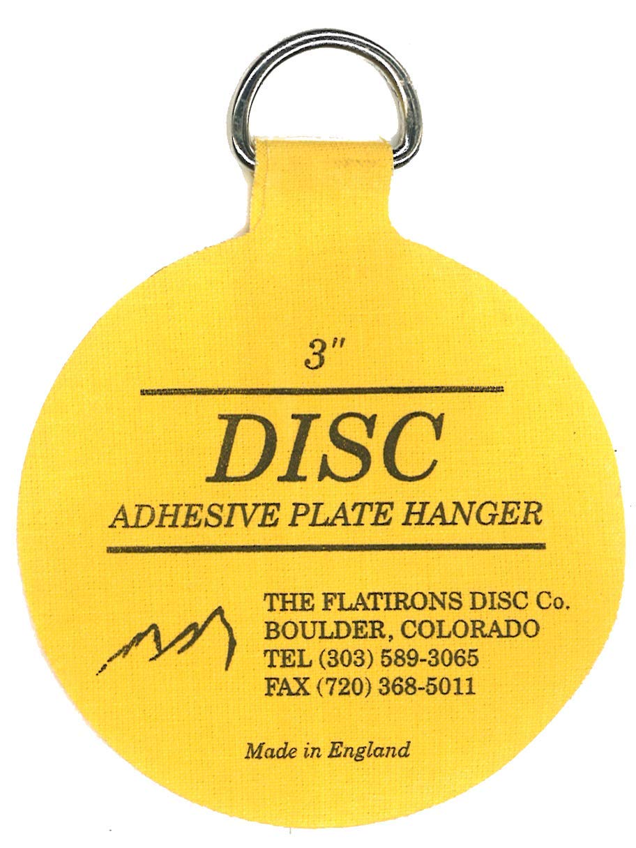 Disc Flatirons 3-inch hangers ready to secure plates up to 8 inches
