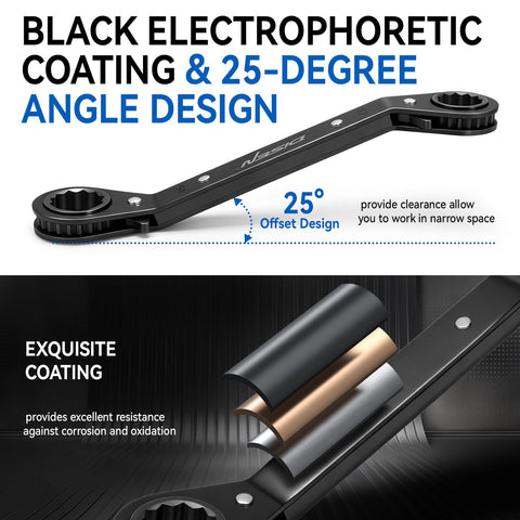 DISEN 12-point design handles tight spaces with minimal swing.