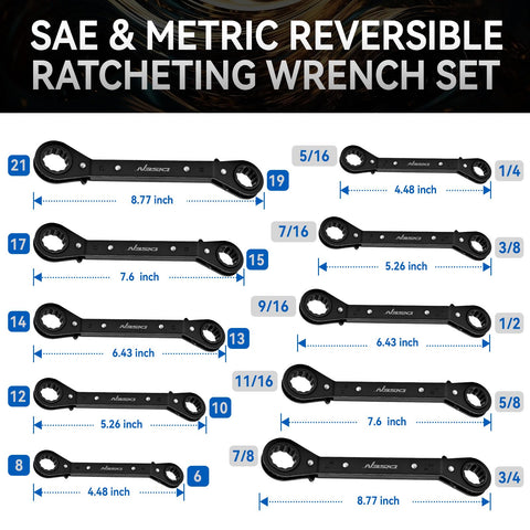 DISEN 25-degree offset wrench ends for easier reach in tight spaces.