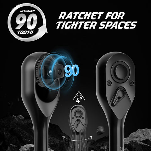 DISEN 90-tooth design with a 4-degree swing for engine bay access.