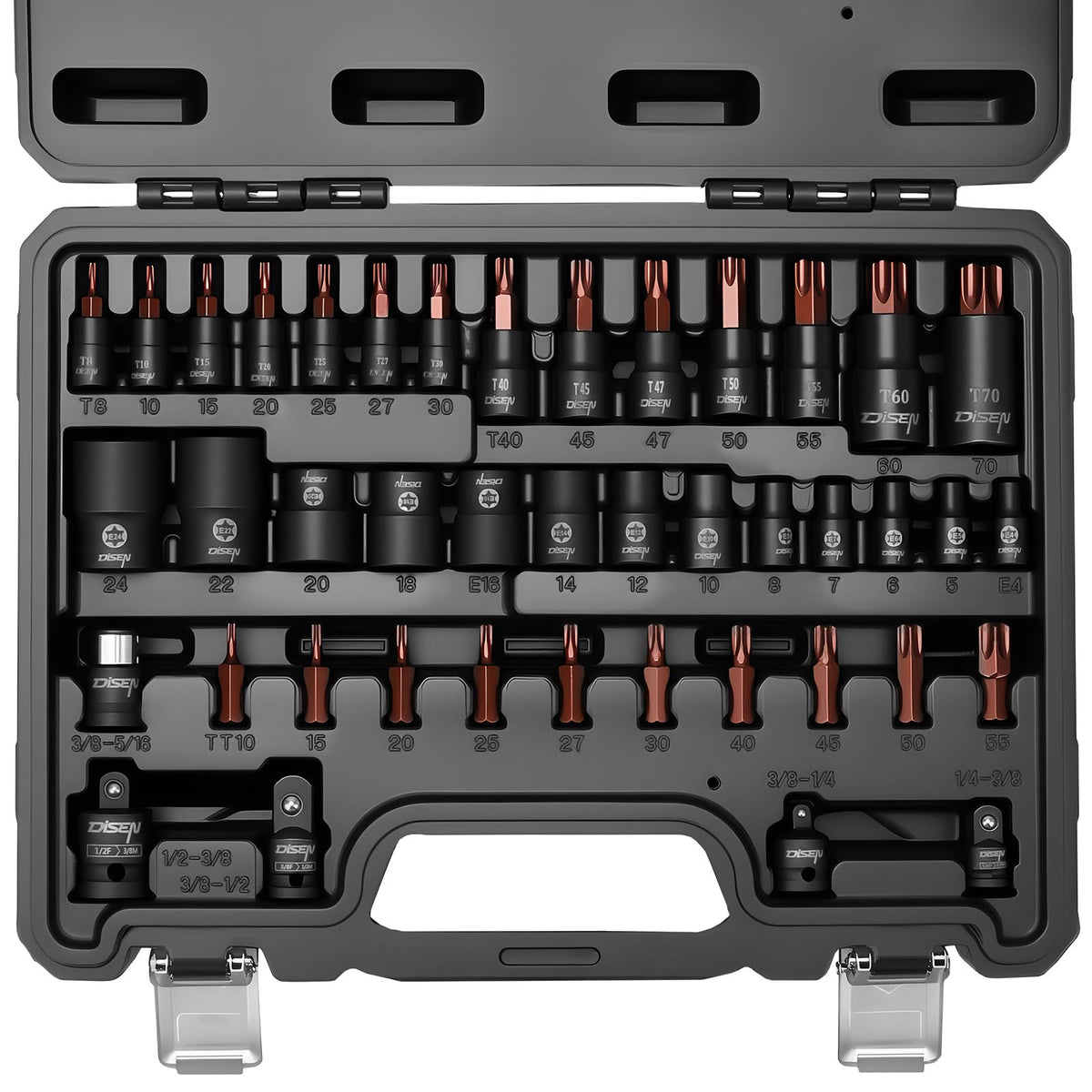 DISEN 42-piece master torx socket set in carry case for efficient repairs
