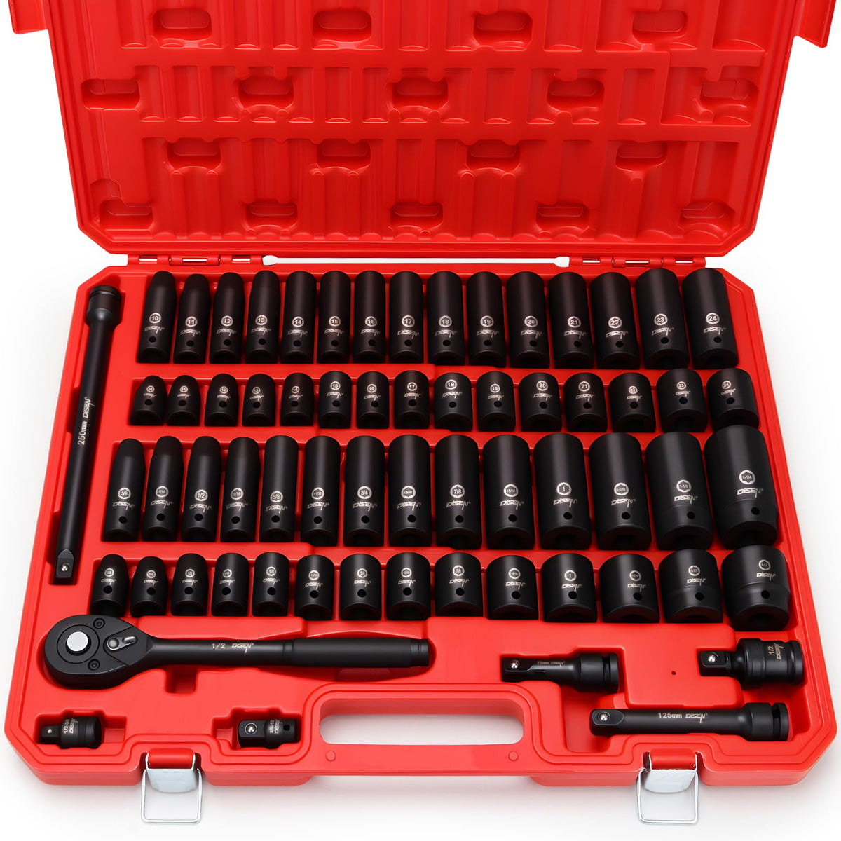 DISEN 65-piece kit in rugged case for quick on-site use