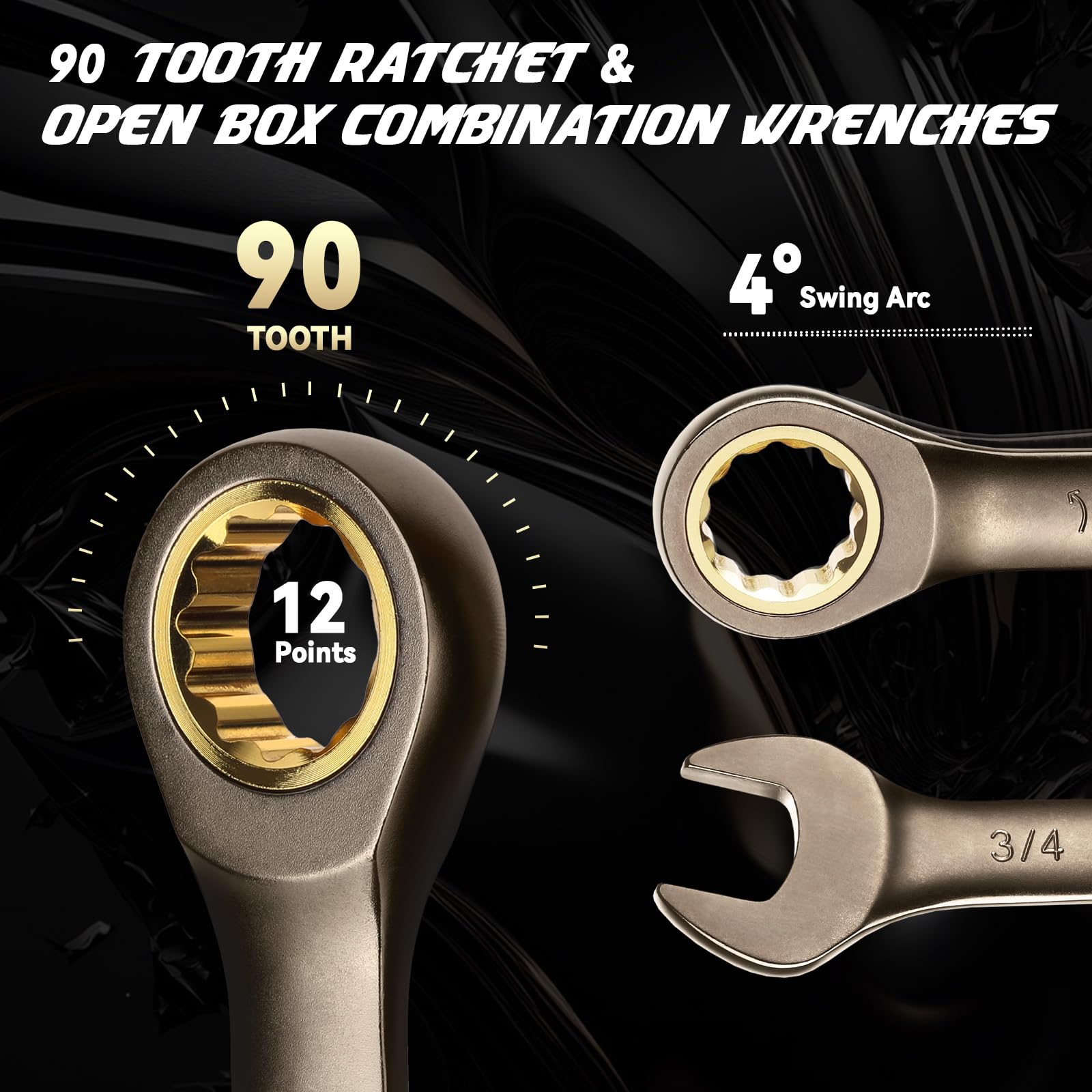 DISEN 90-tooth ratchet with 4-degree swing in action in tight space