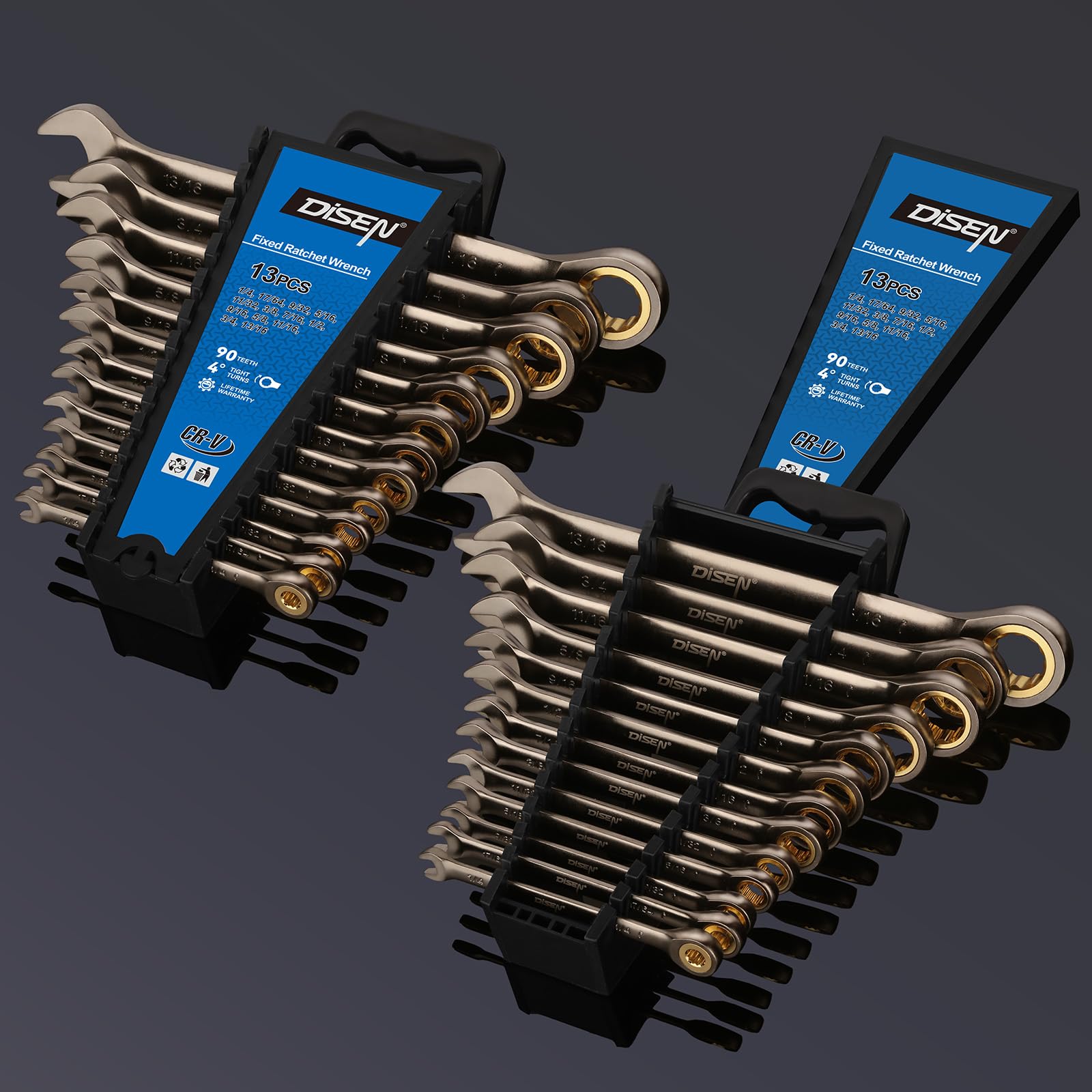 DISEN 90-tooth ratchet gear close-up showing precision engagement