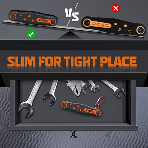 Disen tools in a car repair or DIY workshop scenario for versatile use.