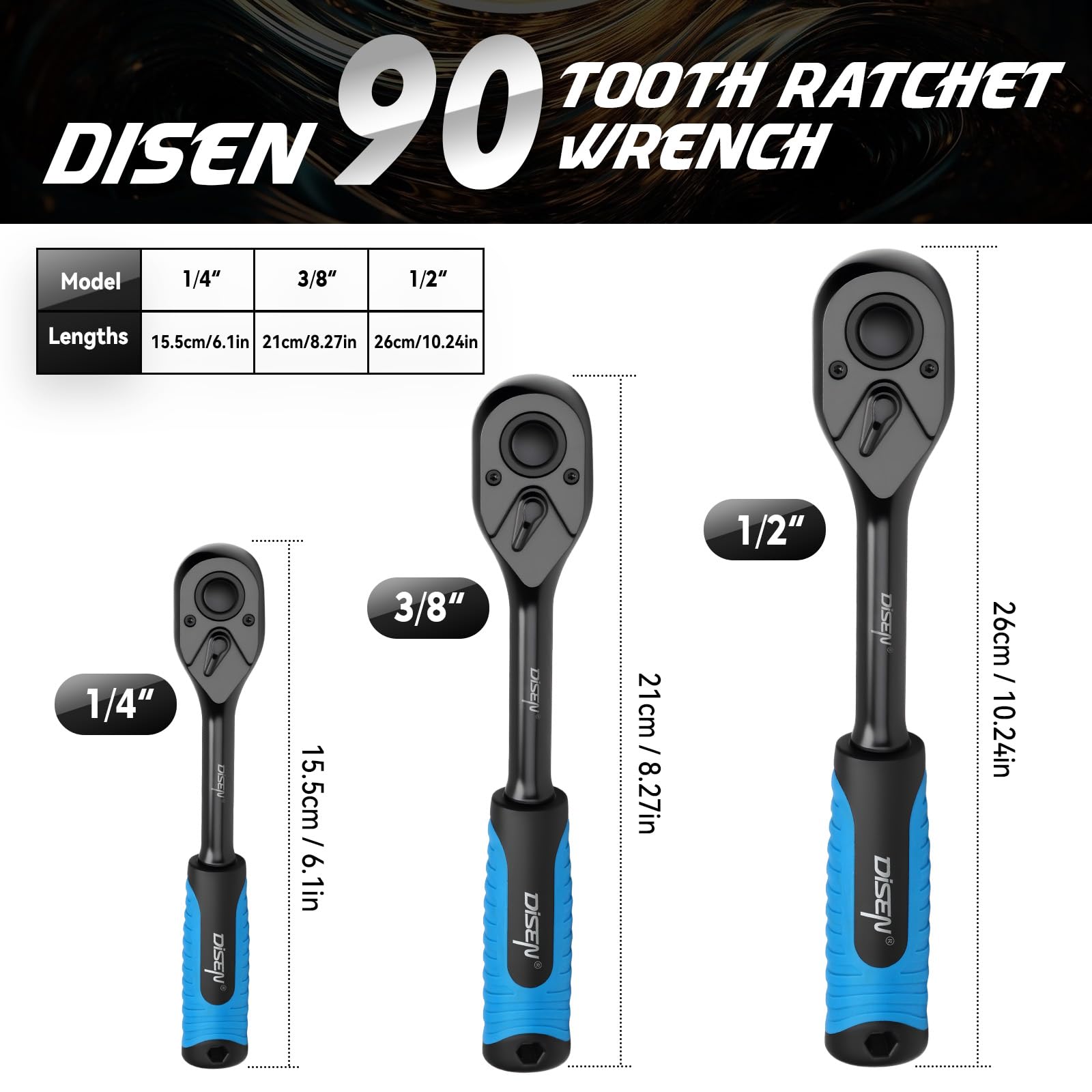 DISEN CR-V steel core provides high-torque durability.