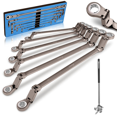 DISEN double-jointed ratchet wrench 8-10mm in tight spaces for precise reach