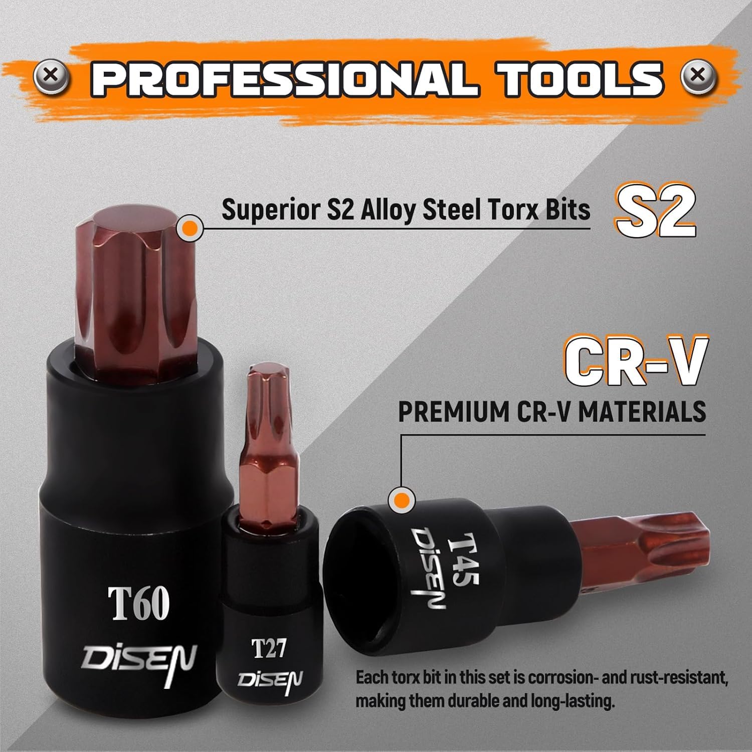 DISEN E-torx bits E4-E24 for versatile automotive and machinery tasks