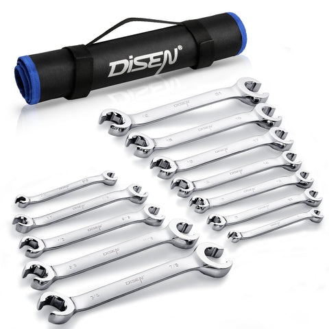 DISEN flare nut wrench set with multiple sizes for quick on-site selection