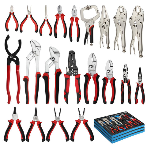 DISEN 21-piece pliers set in EVA tray for organized repairs