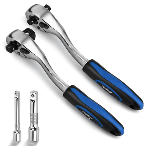 DISEN ratchet wrench 2-in-1 drives for versatile use in tight spaces