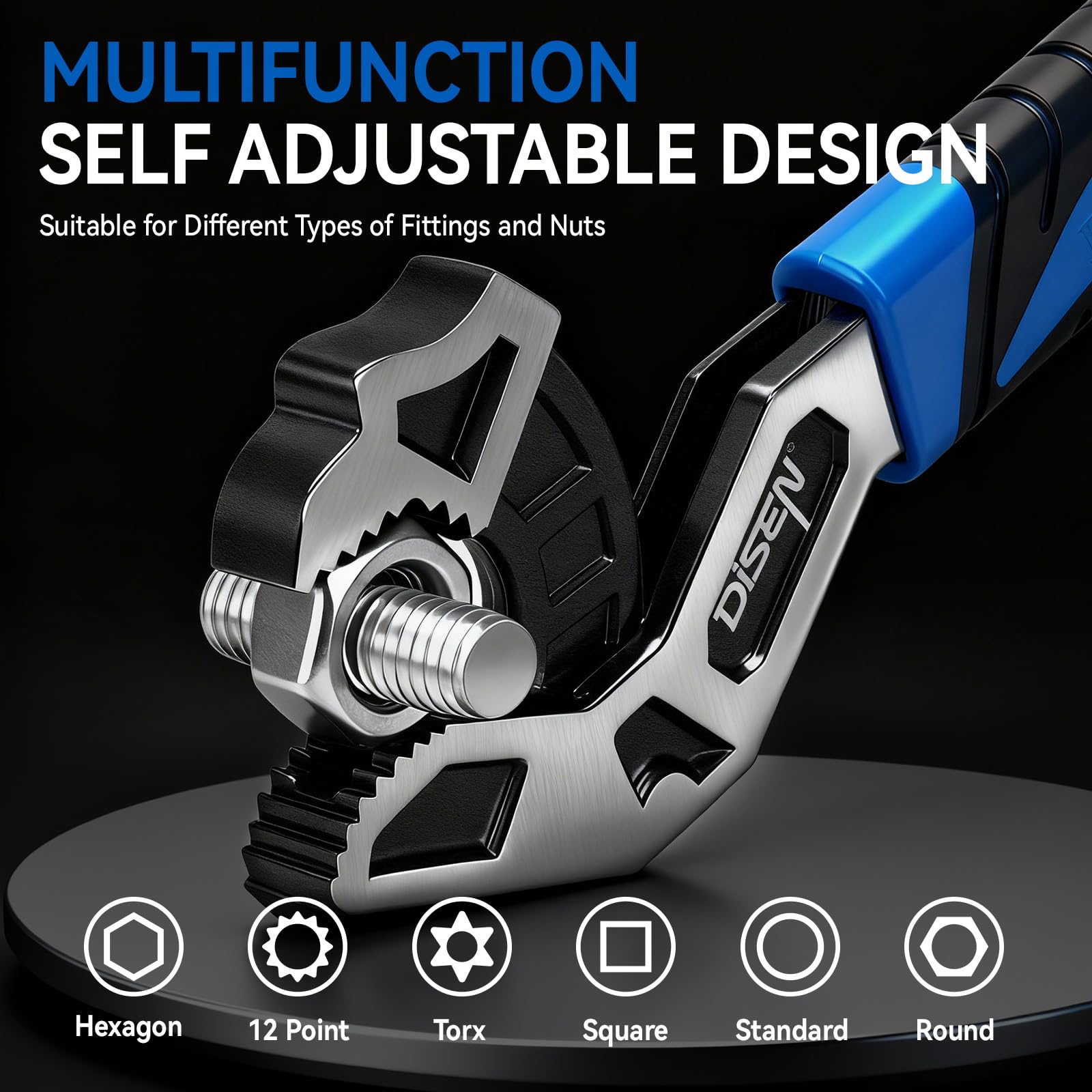 DISEN 10-inch wrench handles larger pipes with confident, one-handed operation.
