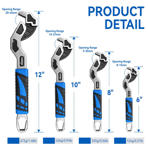 DISEN 8-inch self-adjusting pipe wrench secures medium fittings with solid grip.