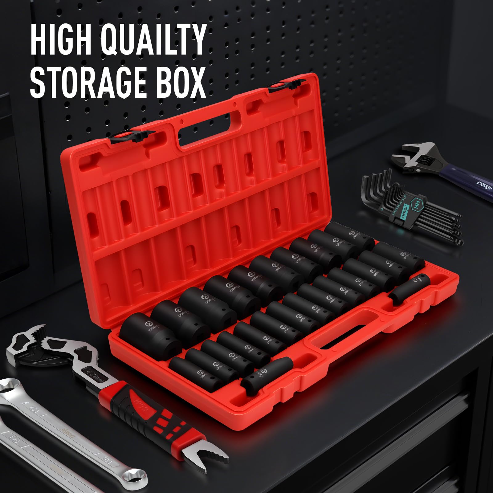 DISEN storage cage keeps sockets organized and portable.