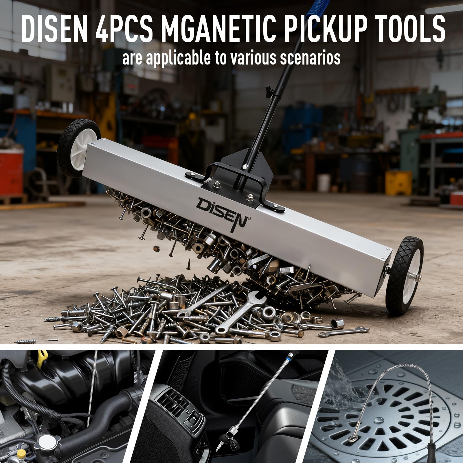DISEN wide rectangular magnet covers large areas in a single pass for efficiency.