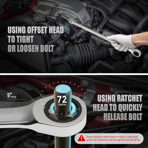 DISEN zero-offset box head grips flush on stubborn bolts.