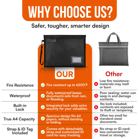 DITT BESTE VALG fireproof bag removable strap for easy carrying