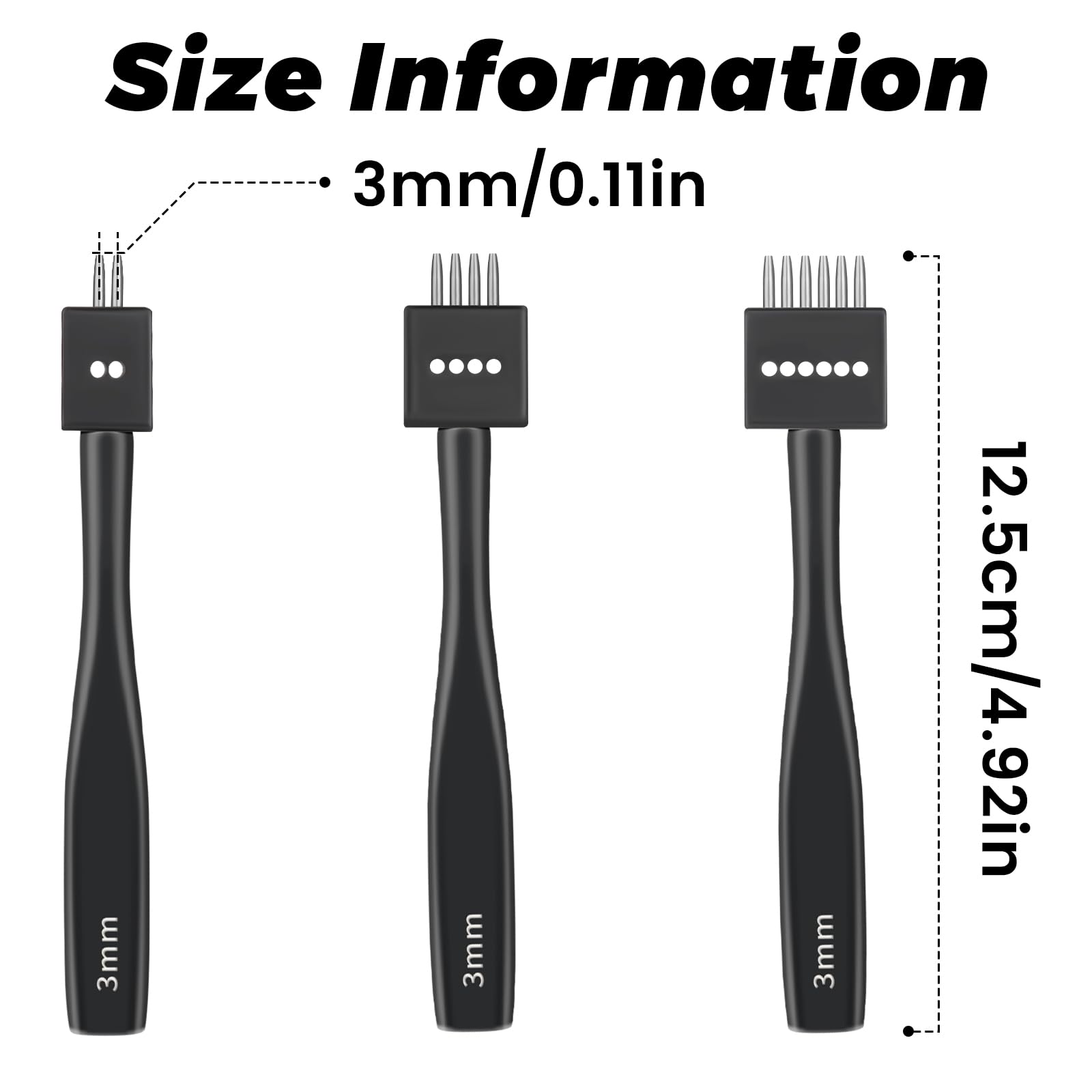 DIUDUS Leather Hole Punch 3mm 4-prong delivers uniform holes for even seams.