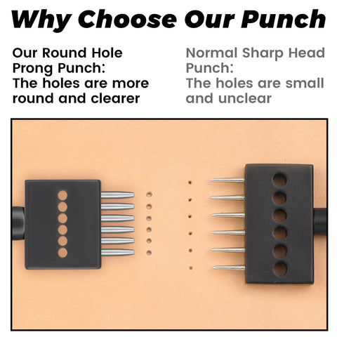 DIUDUS Leather Hole Punch Set with ergonomic handle for comfortable long sessions.